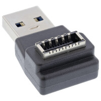 InLine® USB 3.2 adapter, USB-A male to internal USB-E front panel socket