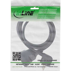 InLine® Power Extension Cable Type F angled, black, 10m