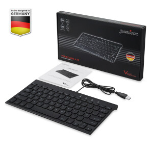 Perixx PERIBOARD-429 DE, kabelgebunden, USB Mini Tastatur mit Hintergrundbeleuch