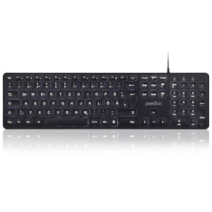 Perixx PERIBOARD-331 DE B, keyboard, USB wired, backlight, black