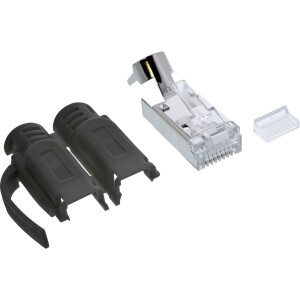 InLine® Crimpstecker Cat.6A RJ45 geschirmt, 3-teilig schwarz 10er Pack