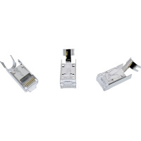 InLine® Crimpstecker Cat.6A RJ45 geschirmt, 3-teilig schwarz 100er Pack