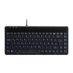 Perixx PERIBOARD-409 H, DE, Mini USB keyboard, 2 hubs, black