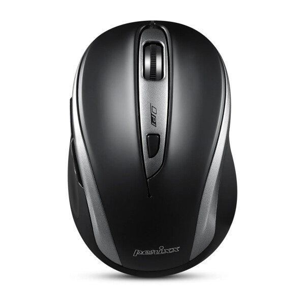 Maus, Perixx PERIMICE-721 IB Wireless ergonomisch, 5-Tasten, silber/schwarz