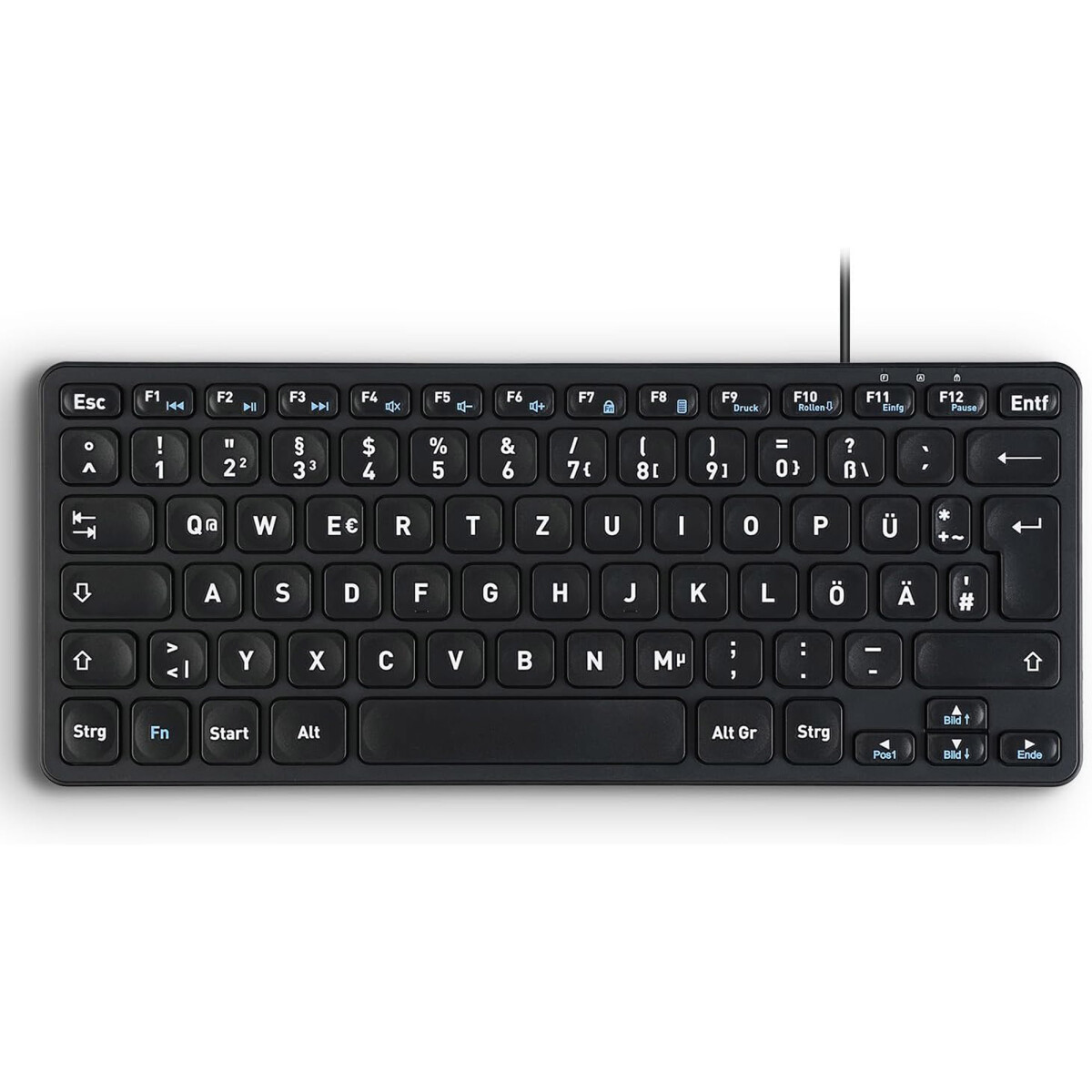 Perixx PERIBOARD-416 DE, kabelgebunden, USB Mini Tastatur...