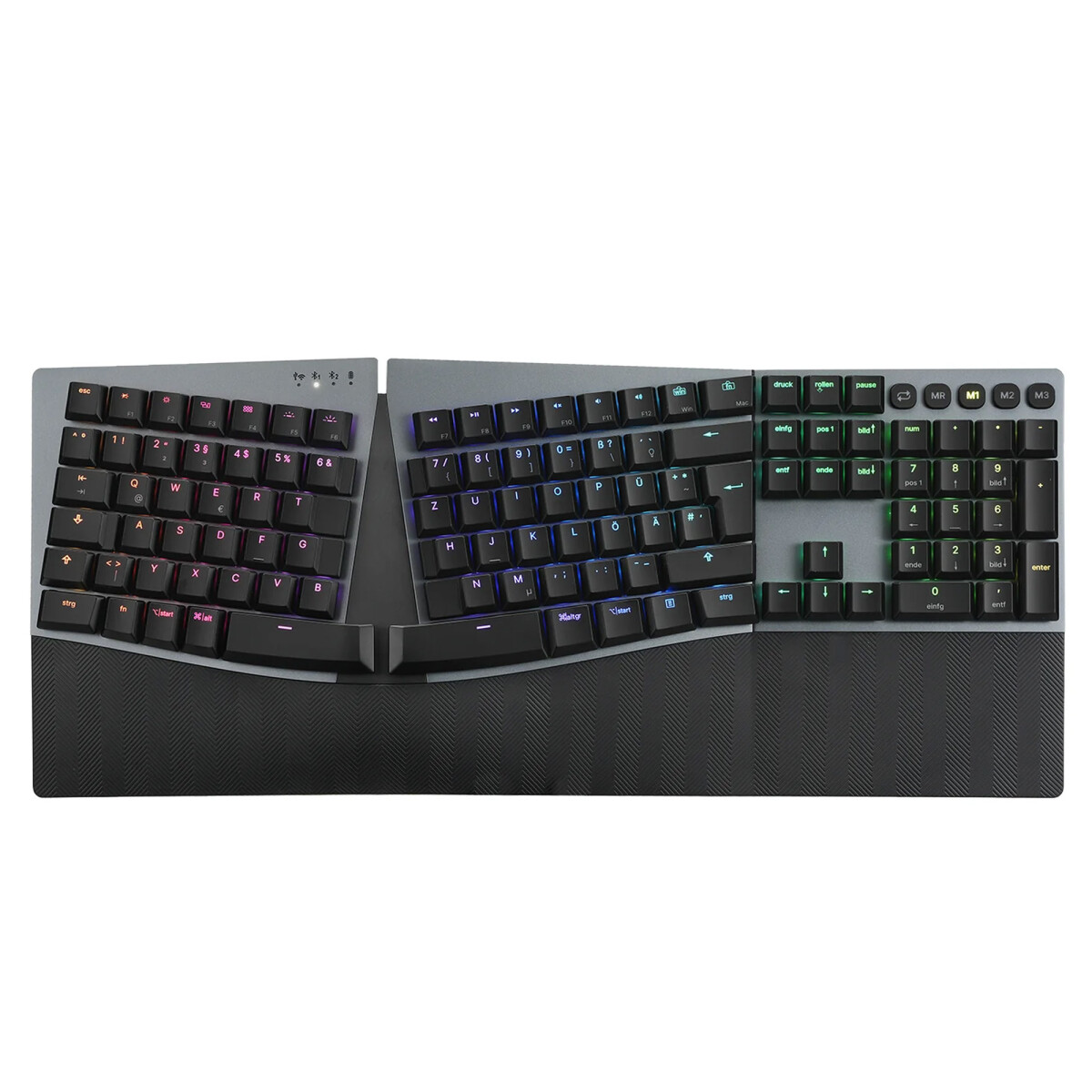 Perixx PERIBOARD-835 BR DE, wireless RGB illuminated ergo...