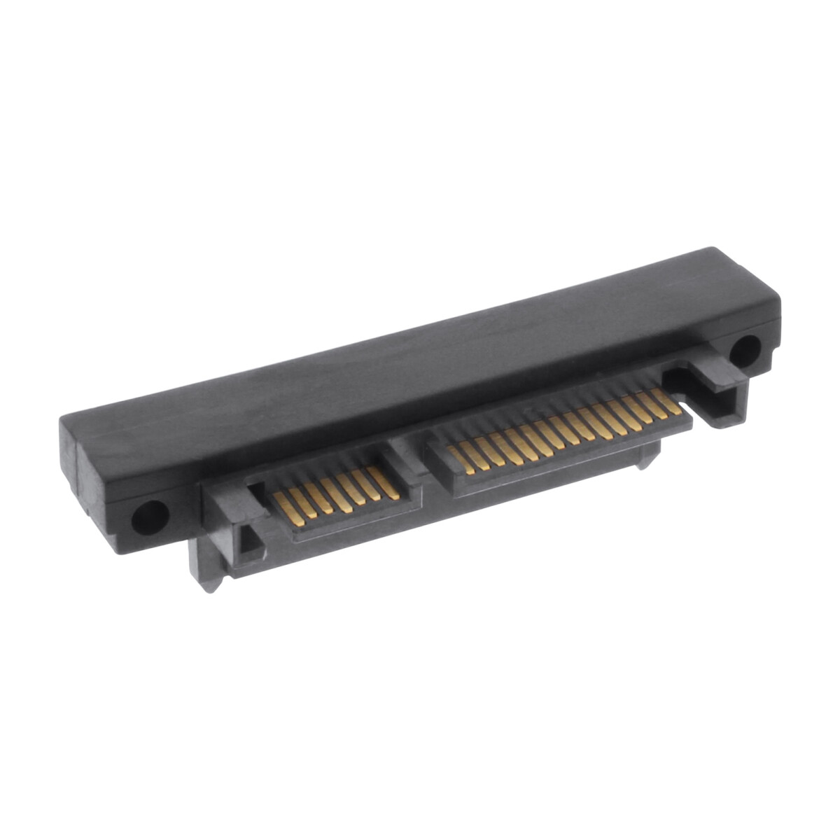 InLine® SATA adaptor, M/F, 22pin (15+7) downward angled