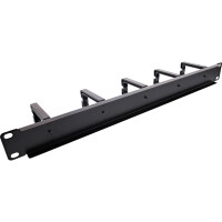 InLine® 19" Kabelführungspanel, 5 Kunststoffbügel, RAL 9005, schwarz