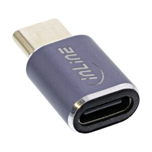 InLine® USB4 Adapter, USB-C male/female, aluminium, grey