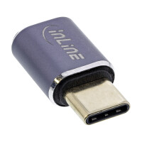 InLine® USB4 Adapter, USB-C male/female, aluminium, grey