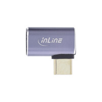 InLine® USB4 Adapter, USB-C male/female right/left angled, aluminium, grey