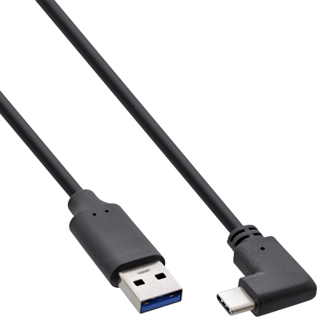 InLine® USB 3.2 cable, USB-C male angled to USB-A...