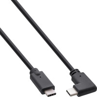 InLine® USB 3.2 Gen.2 cable, USB-C male/male angled, black, 1.5m