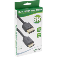 InLine® Slim Ultra High Speed HDMI Kabel, 8K4K, A St. / C St. (Mini), 1,5m