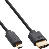 InLine® Slim Ultra High Speed HDMI Cable AM/DM 8K4K gold plated black 1.5m