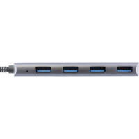 InLine® USB 3.2 Hub, USB-C zu 4x USB A 10Gb/s, Metallgehäuse, grau