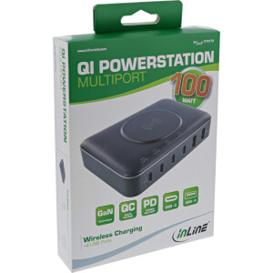 InLine® Qi powerstation multiport, power supply, wireless charging