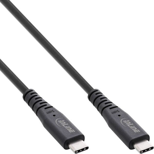 InLine® USB4 cable, USB-C male/male, PD 240W, 8K60Hz, TPE black 1m