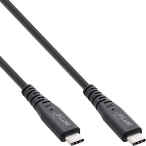 InLine® USB4 cable, USB-C male/male, PD 240W, 8K60Hz, TPE black 0.5m