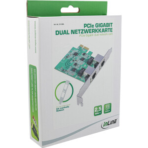 InLine® Dual Gigabit Netzwerkkarte, 2x RJ45 2.5Gb/s, PCIe x1, mit LP Slotblech