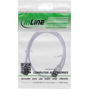 InLine® Patch cable slim, U/FTP, Cat.8.1, TPE halogen-free, white 0.25m