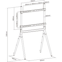 InLine® woodstand Studio TV stand, for Displays 49"-70" (124-178cm), max. 40kg