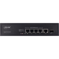 InLine® PoE+ Gigabit Netzwerk Switch 5 Port (4x PoE+), 1xSFP, 1Gb/s, Desktop