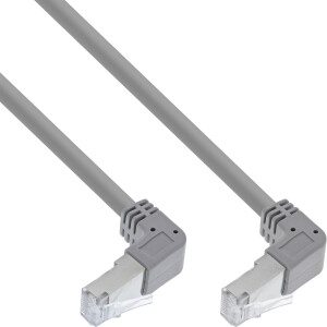 InLine® Patch cable two side down angled, S/FTP, Cat.6, 250MHz, PVC, 1.10m