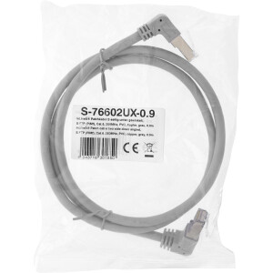 InLine® Patchkabel 2-seitig unten gewinkelt, S/FTP, Cat.6, 250MHz, PVC, 1,10m