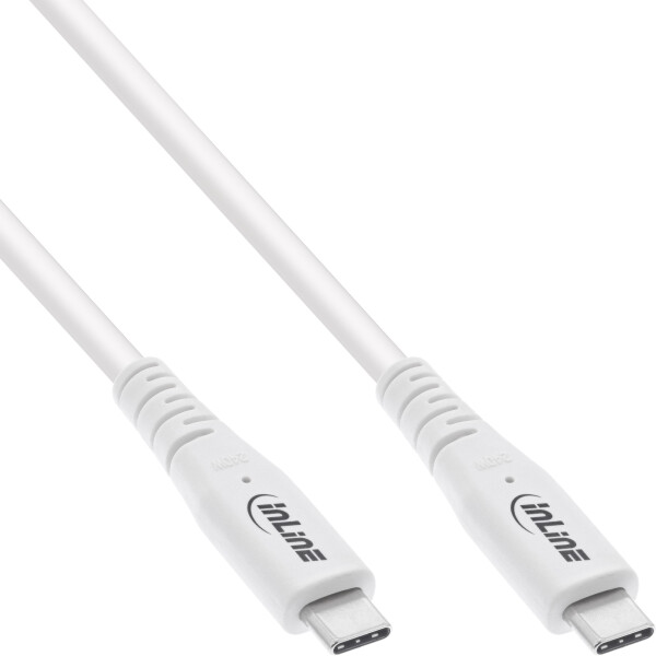 InLine® USB4 cable, USB-C male/male, PD 240W, 8K60Hz, TPE, white, 1.5m