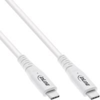 InLine® USB4 cable, USB-C male/male, PD 240W, 8K60Hz, TPE, white, 1m