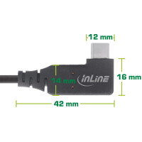 InLine® USB4 cable, USB-C, single angled, PD 240W, 8K60Hz, TPE, black, 1.5m