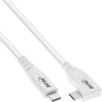 InLine® USB4 cable, USB-C, one side angled, PD 240W, 8K60Hz, TPE, white, 2m