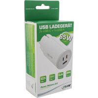 InLine® USB PD Netzteil, GaN Ladegerät, 3-Port, Dual USB-C + USB-A, 65W, weiß