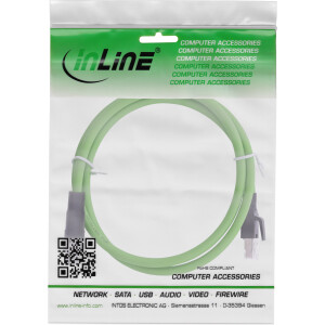 InLine® Industrial network cable, M12 8-pin X-coded to RJ45 plug, Cat.6A PUR 20m