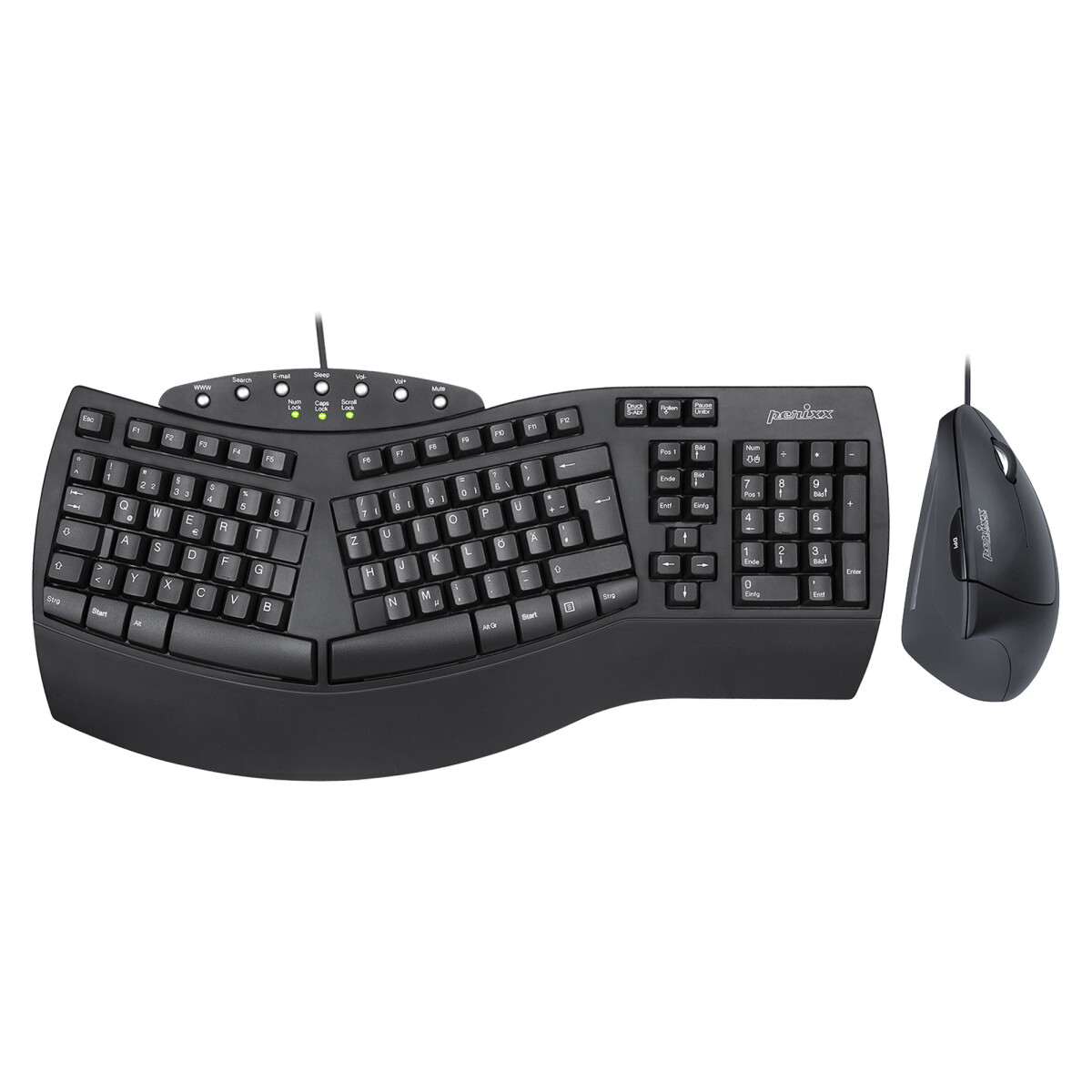 Perixx PERIDUO-512 DE, keyboard and mouse set, wired,...
