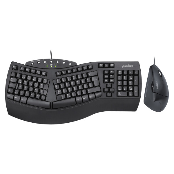 Perixx PERIDUO-512 DE, Tastatur- und Maus-Set, kabelgebunden, ergonomisch