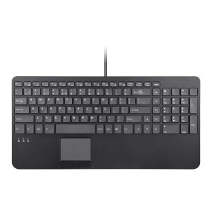 Perixx PERIBOARD-534 H DE, wired USB keyboard - with touchpad and 2x hubs