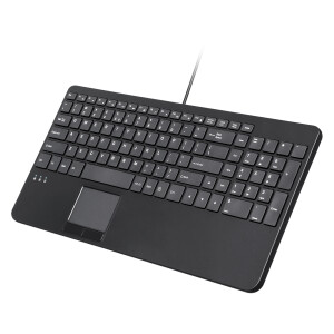 Perixx PERIBOARD-534 H DE, wired USB keyboard - with touchpad and 2x hubs