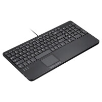 Perixx PERIBOARD-534 H DE, wired USB keyboard - with touchpad and 2x hubs