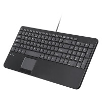 Perixx PERIBOARD-534 H DE, wired USB keyboard - with touchpad and 2x hubs