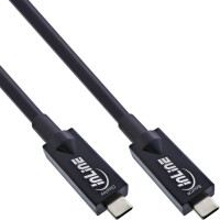 InLine® USB 3.2 Gen.2 AOC cable, USB-C male/male, black, 15m