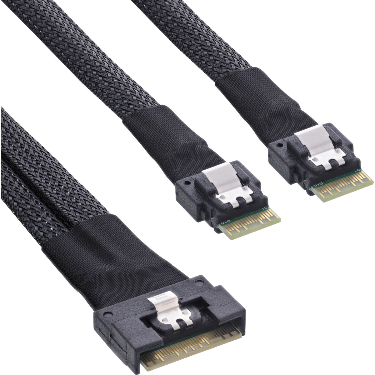 InLine® Slim SAS cable, SFF-8654 8i to 2x SFF-8654...