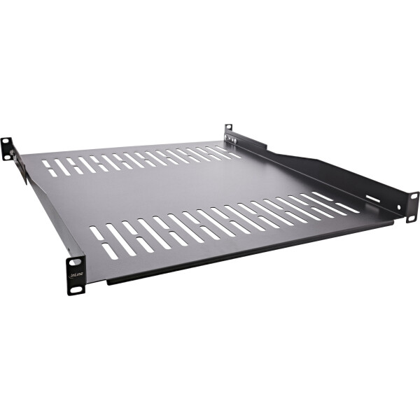 InLine® 19" shelf, 550mm, 50kg, 1U, RAL 9005 black