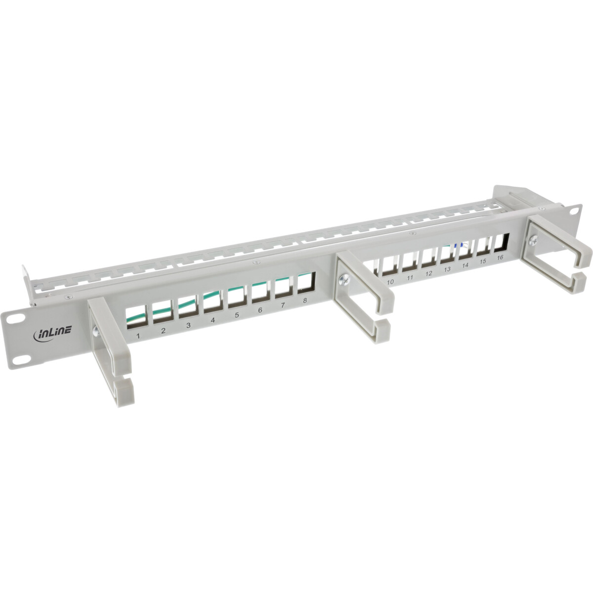 InLine® 16-way patch panel, Keystone empty panel with...