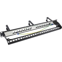 InLine® 16-way patch panel, Keystone empty panel with 3 brackets, 19", 1U black