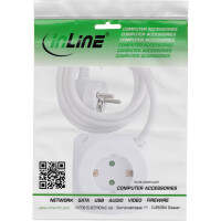 InLine® Charging Cube, 3x earthing contact, 2x USB-C, 2x USB-A, white, 2m