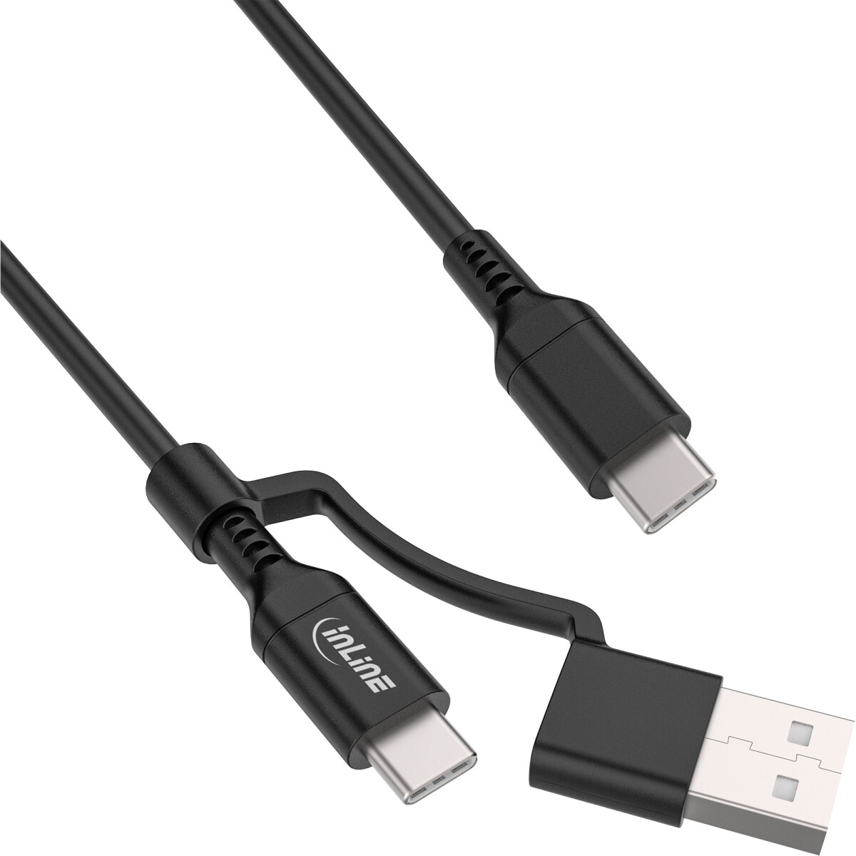 InLine® 2-in-1 USB-C cable + USB-A adapter, USB 2.0,...