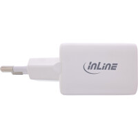 InLine® USB power supply, charger USB-A + USB-C, 33W, PD + QC, white