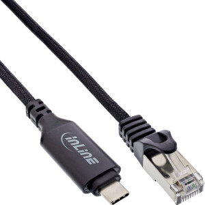 InLine® USB 3.2 network adapter cable, Gigabit, USB-C to RJ45 plug, 5m